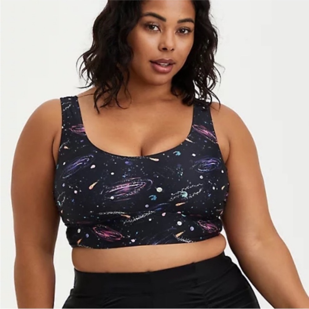 Torrid Black Galaxy Wireless Scoop Bikini Top Size 3